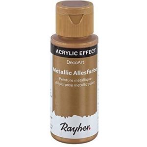 Rayher 38001620 Metallic acrylverf voor hout, kunststof, metaal en glas, 59 ml