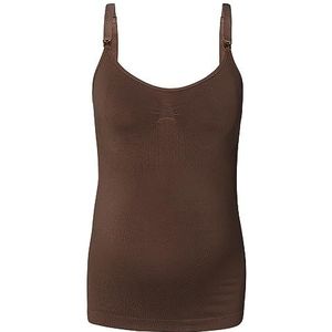 Noppies Maternity Evi Seamless Sensil Nursing Top Débardeur pour femme T-shirt à bretelles/T-shirt Cami Coffee Bean-P664, M-L, Coffee Bean - P664, M-L