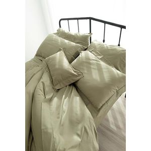 Catherine Lansfield Sateen Moss Green - Bedlaken set + 2 kussenslopen + hoeslaken 260 x 280 + 50 x 110 (2) + 180 x 200 cm