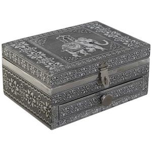 Items - Sieradenkistje Dubai - Zilver - Hout - 1-vaks met Lade