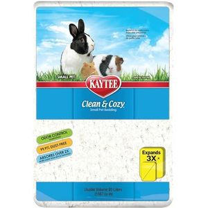 Kaytee 899529 Clean & Cozy Nest voor kleine dieren (knaagdieren, hamsters), 99,9% stofvrij, geurbeheersing, 85 l, wit