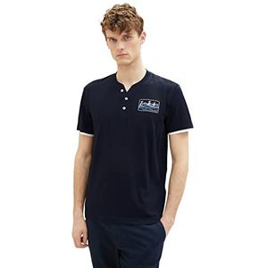 TOM TAILOR T-shirt Serafino pour homme avec petit imprimé, 10668 – Sky Captain Blue., XL