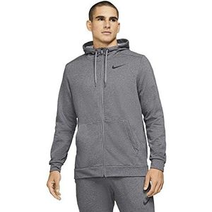 Nike M NK DF Hdie Fz FL Sweatshirt met capuchon voor heren, houtskool heathr/(zwart)