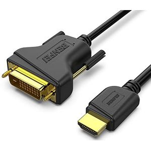 HDMI naar DVI kabel, BENFEI 1,8 m bidirectioneel DVI-D 24 + 1 mannelijk naar HDMI mannelijk High-speed adapterkabel compatibel 1080P Full HD compatibel voor Raspberry Pi, Roku, Xbox One, PS4 PS3