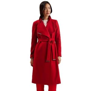 Ted Baker Wmo-roze-midi Length Belted Wool Wrap Coat WMO-ROSE-halflange wollen wikkeljas met riem dames, BRT-ROOD