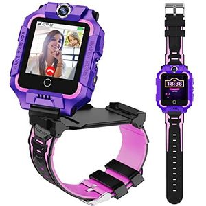 LiveGo T10 Kindertelefoonhorloge, smartwatch voor kinderen met GPS-tracker, 4G Smart Watch met 360° rotatie, GPS-horloge voor kinderen van 4 tot 12 jaar, als kerstcadeau (paars T10)