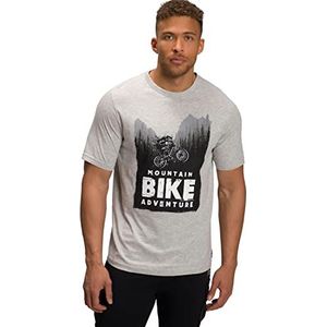 JP 1880 807125 Functioneel herenshirt grote maten L-8XL Jay-PI halve mouw Ride Print, Grijze mix