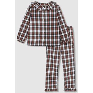 Gocco schotse pyjama set voor meisjes, wit, 7-8 jaar, Wit.