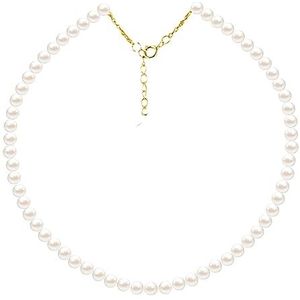 Kikuo Imitatie Parel Ketting Verstelbare Ronde Kralen Ketting Witte Klassieke Kralen Ketting Voor Vrouwen Dagelijks Dragen Bruids Sieraden Fancy Sieraden, Katoen, Synthetische parel