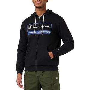 Champion Legacy Graphic Shop Authentic Powerblend Fleece Full Zip Sweatshirt met capuchon voor heren, Zwart