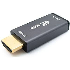 SYSTEM-S HDMI Adapter 4K HDTV Type A Mannelijke naar USB 3.1 Type C Vrouwelijk Zwart