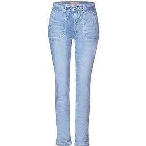 STREET ONE A377246 Joggingjeans voor dames, losse pasvorm, authentiek, indigo, gebleekt, 30 EU, authentiek indigo gebleekt, 32, Authentic Indigo Bleached