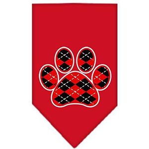 Mirage Pet Products Argyle Paw halsdoek voor huisdieren, met zeefdruk, maat S, rood