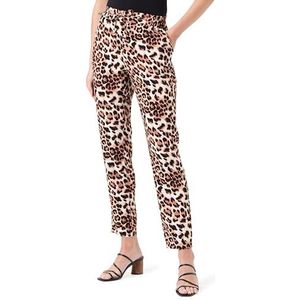 VERO MODA Vmeasy Joy Nw Wvn Ga damesbroek losse broek, Tan/Aop: luipaard