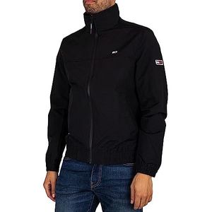 Tommy Jeans Heren Essential Casual Bomber Jacket, Zwart, Zwart