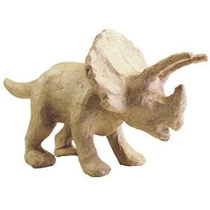 Décopatch - Ref SA181O – Triceratops dinosaurus – decoratief object van papiermaché – 29 x 12 x 15,5 cm – decoreren met papier decopatch & lijm paperpatch, pailletten, kleuren