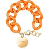 ICE - Jewellery – ketting – flashy oranje – goud – armband XL mesh in oranje kleur voor dames, gesloten met een gouden medaille (020926), één maat, acetaat, roestvrij staal, geen edelsteen, geen,