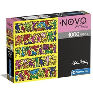 Clementoni - Keith Haring Haring-1000 stukjes voor volwassenen, kunst, puzzels van beroemde schilderijen, gemaakt in Italië, meerkleurig, 39755