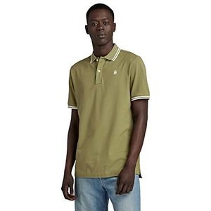 G-STAR RAW Dunda Slim Stripe herenpoloshirt, groen (Smoke Olive 5864-b212), XS, groen (Smoke Olive 5864-b212)