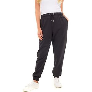 M17 Oversized gerecyclede joggingbroek voor dames met revers-zoom en elastische joggingzakken, zwart.