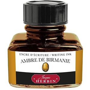 Jacques Herbin 13041T - Een 30 ml flesje inkt voor vulpennen en rollerball pennen, Amber uit Birma