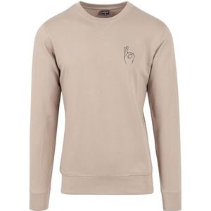 Mister Tee Sweat-shirt à col rond Easy Sign pour homme, sable foncé, M