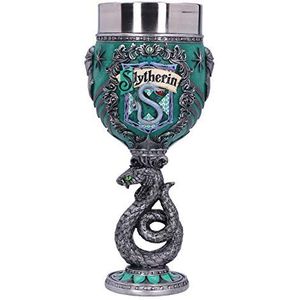 Nemesis Now Harry Potter Slytherin Hogwarts, verzamelaarsbeker, kunsthars, groen, zilver, 19,5 cm