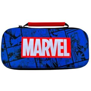 WONDEE Beschermhoes voor Nintendo Switch, Switch OLED en Lite Marvel Avengers stripstijl met interne displaybescherming en 10 games om op te bergen, Switch Case Marvel, officiële merchandising