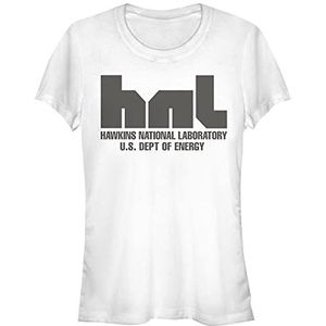 Stranger Things Hawkins National Laboratory T-Shirt À Manches Courtes Femme, Blanc, S
