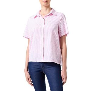 PIECES Pcsally Ss T-shirt Noos pour femme, Pastel Lavande/Rayures : Cloud Dancer, M