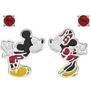 Disney Mickey & Minnie Mouse oorbellen sterling zilver, Lak Sterling zilver, Zirkonia