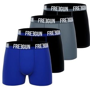 FREEGUN Fg/1/Bc/Pk4/Gsa Boxershorts voor heren (4 stuks), zwart.