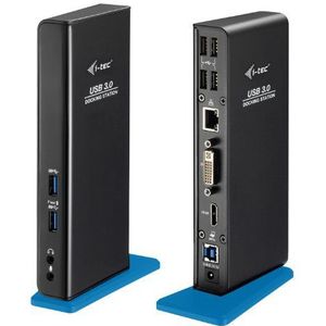 i-tec USB 3.0 Docking Station, 2x Full HD+ - 1x HDMI, 1x DVI-I, 2x USB 3.0, 4x USB 2.0, 1x GLAN, 1x Audio/Mic - voor Windows, MacOS, Linux