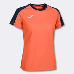 Joma Eco Championship T-shirt met korte mouwen voor dames, neonoranje, marineblauw