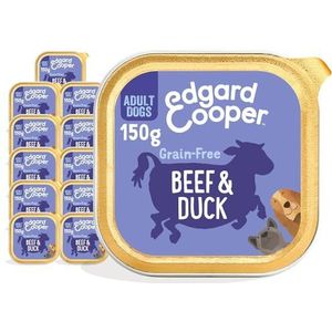 Edgard & Cooper Natuurlijk natvoer voor honden - graanvrij, eiwitrijk en gezond (rundvlees en eend, 150 g (11 stuks)