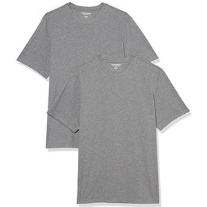Amazon Essentials Lot de 2 t-shirts à manches courtes et col rond pour homme, coupe classique, gris chiné, taille 5XL grande taille