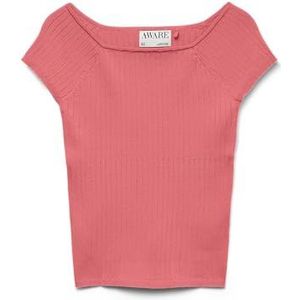 Vero moda aware Vmpoppy Ss VMA Noos Débardeur à épaules dénudées, Tea Rose., M