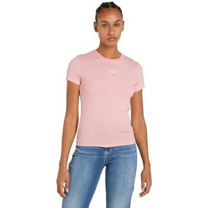 Tommy Jeans Tjw Slim Essential Logo 1 Ss Ext Dw0dw18397 T-shirt met korte mouwen voor dames, Roze (Ballet Pink)