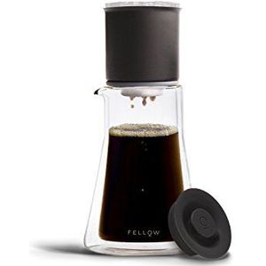 Fellow Stagg koffiezetset (druppelaar met geheugenhulp, dubbelwandige glazen kan en 20 papieren filters) set [XF] mat zwart