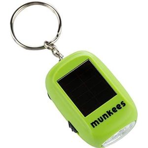 munkees Mini zonne-zaklamp, dynamo, LED, slinger, sleutelhanger, sleutelhanger (1 stuk)