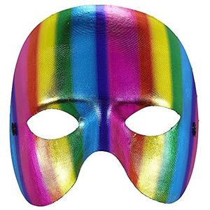 Widmann 03647 - masker zonder kin, regenboog, metaal, kostuumaccessoire voor carnaval, themafeest