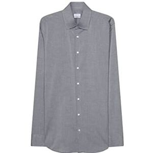 Seidensticker Strijkloos zakelijk overhemd voor heren met zeer smalle pasvorm, Kent-kraag met lange mouwen, grijs (32)