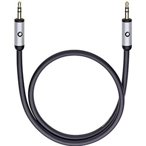 OEHLBACH I-Connect J-35 Mobiele AUX-audiokabel (3,5 mm jackstekker, voor hoofdtelefoon, auto, smartphones (stereo, OFC-jackstekker, afgeschermd) zwart