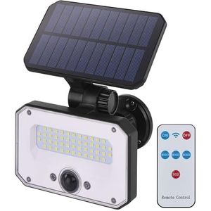 EMOS - SPILO led-zonnelamp voor buiten met bewegingsmelder en afstandsbediening - Wandlamp op zonne-energie voor huis/tuin - Sensorbereik 6 m/120° - 4 verlichtingsmodi, helderheid