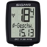 Sigma Sport BC 7.16 ATS Fietscomputer, 7 functies, groot display, draadloze fietssnelheid, waterdicht, zwart