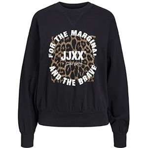 Jack & Jones Jjxx Jxdee Ls Grunge Noos Sweatjack voor dames, zwart/details: Tonal Emb Opt 8