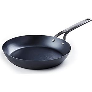 BK Black Steel Voorgekruide braadpan van koolstofstaal, 26 cm, geschikt voor inductie, oven en braadpan tot 350 °C, duurzaam en professioneel, zwart