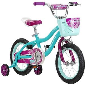 Schwinn Elm Kinderfiets, 14 inch banden, verstelbare zitting, zijwieltjes, blauw
