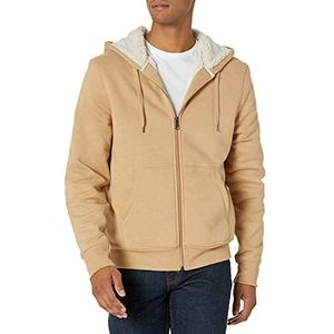 Amazon Essentials Heren fleece hoodie, doorlopende ritssluiting, Sherpa gevoerd, camel gemêleerd, maat XL