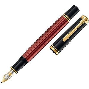 Pelikan Souverän M600 928655 vulpen met fijne punt, zwart/rood